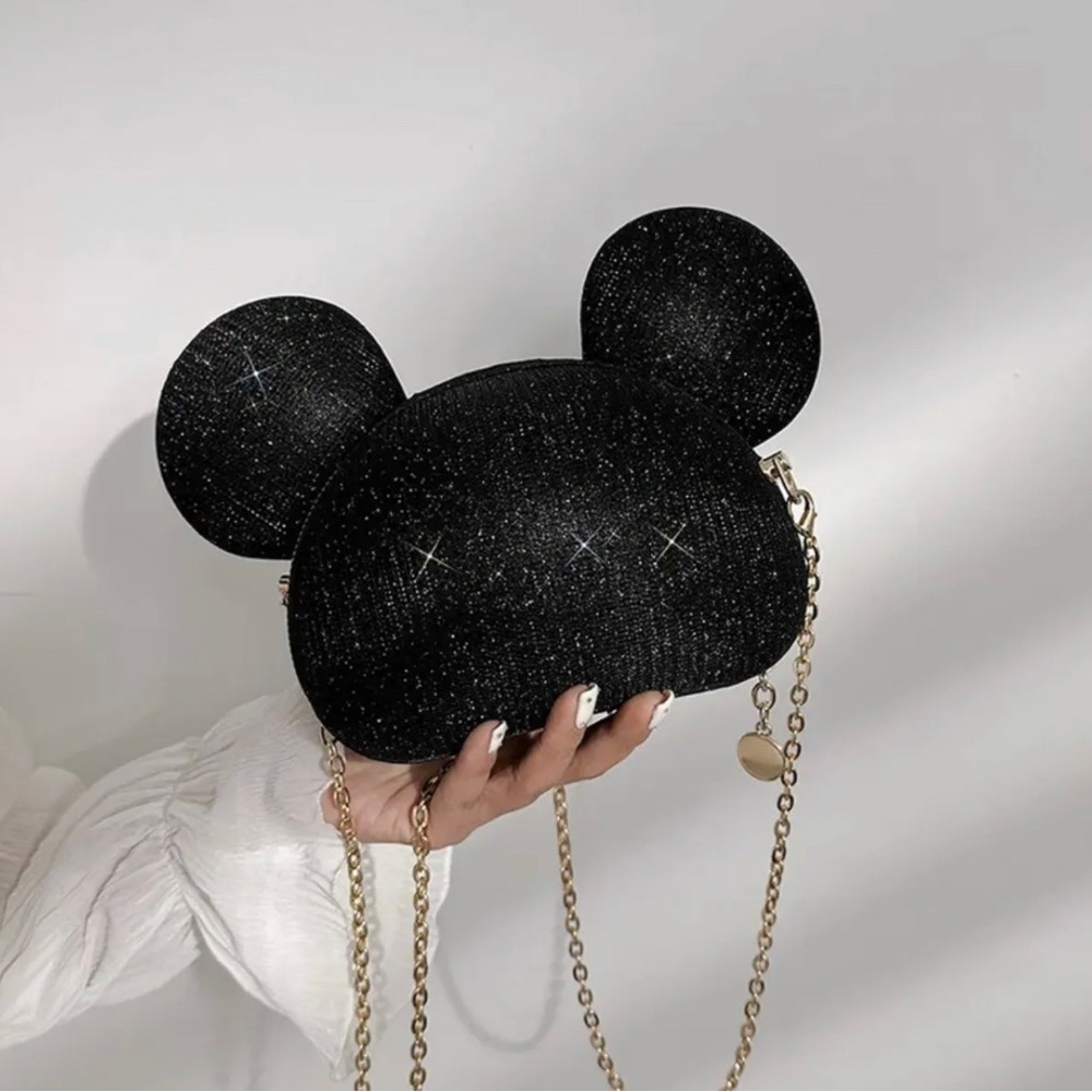 Sparkling Plush Mouse Crossbody Purse - All-Season Women's Bag